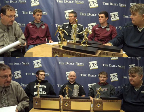 Two images of the Football team reps and the Boys Soccer team reps