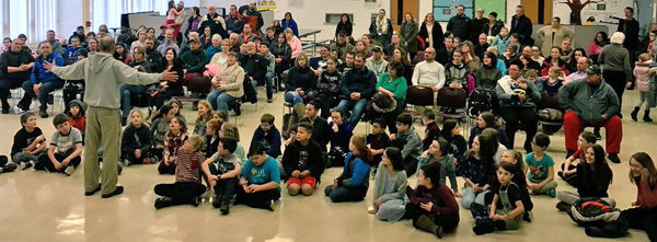 A larger shot of the audience at Evening of Storytelling.