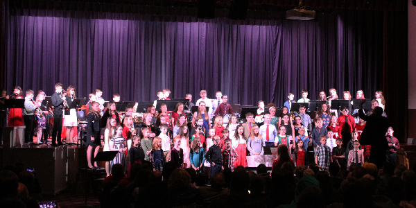 combined band and chorus
