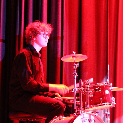 student drummer