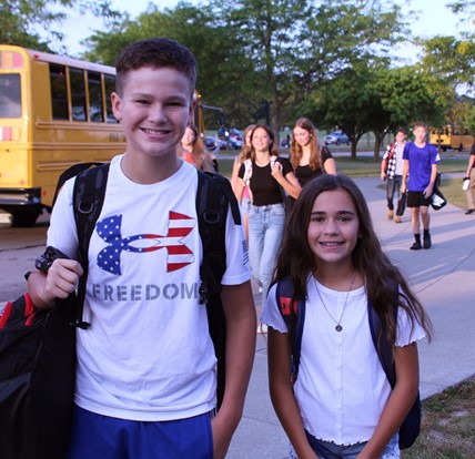 students on first day