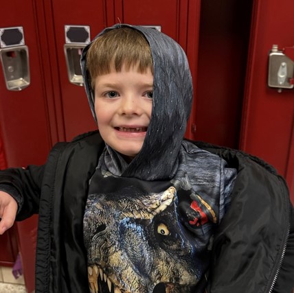 Student by locker