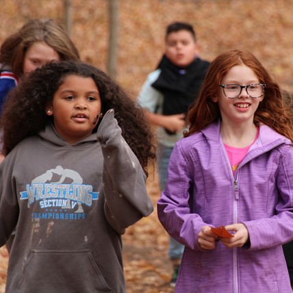 Students on nature trail