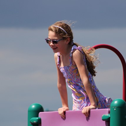 student on playground