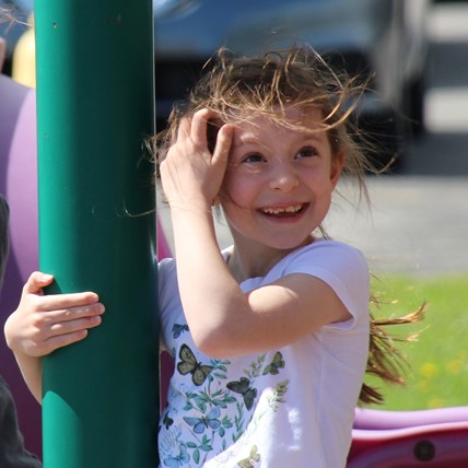 student playing at recess