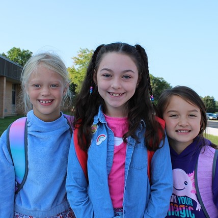 students on the first day of school