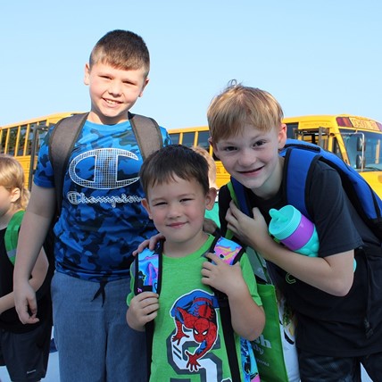 students on the first day of school