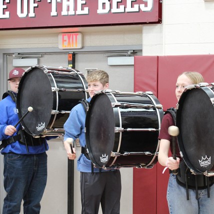 drumline at pep rally