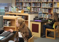 Students in the library.