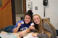 Two girl students from the Jr/Sr HS.