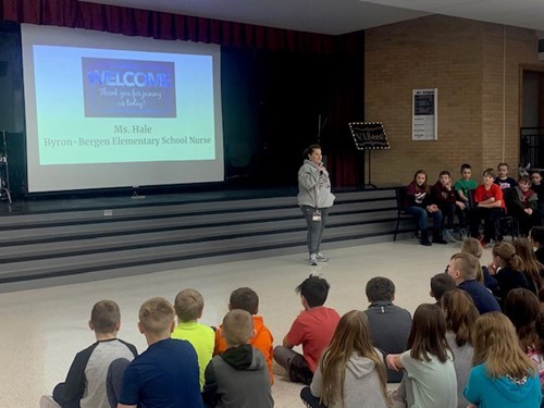 School nurse giving a presentation